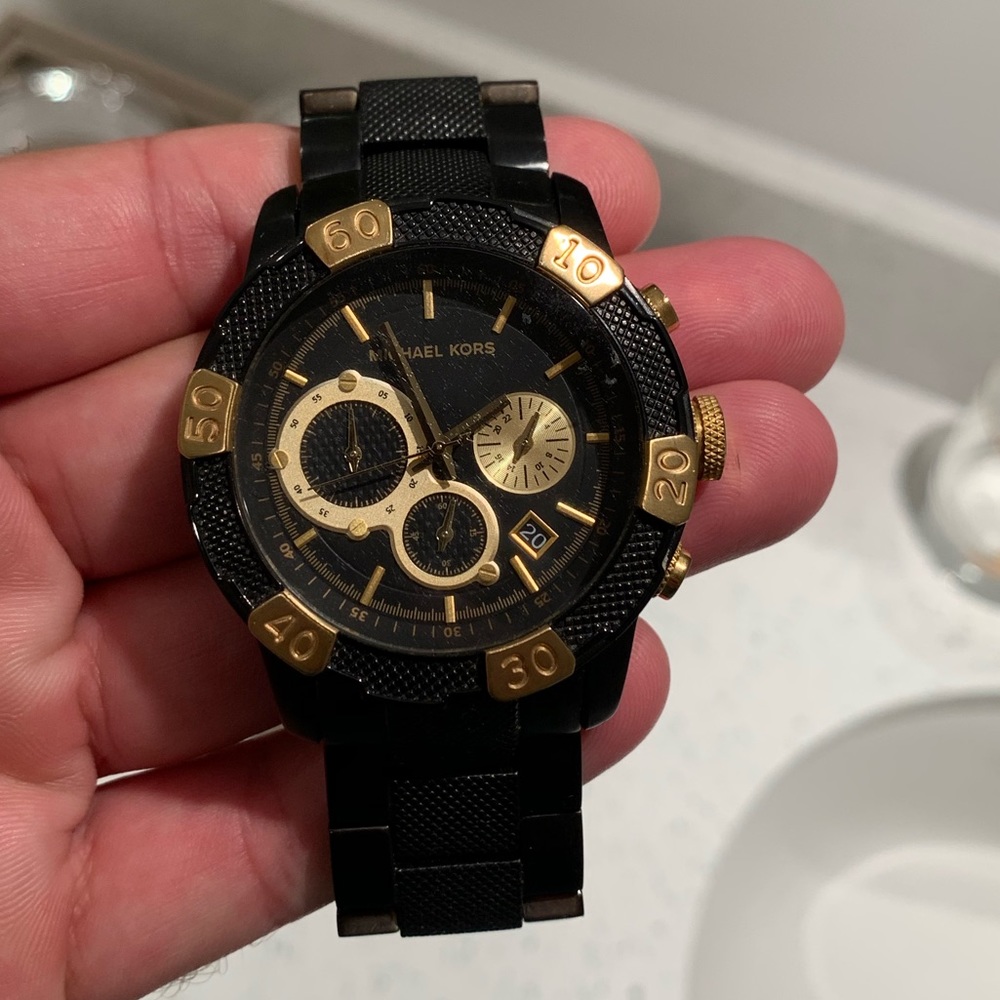 Black and Gold Michael Kors Watch